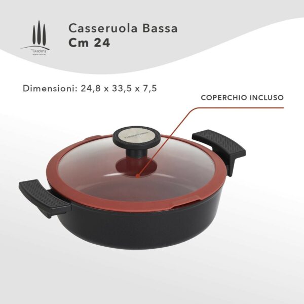 ClassE-Casseruola Bassa Con Coperchio 2/M Tuscany 24cm